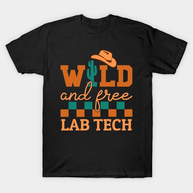 lab tech country cowboy hat wild and free T-Shirt by DesignIndex